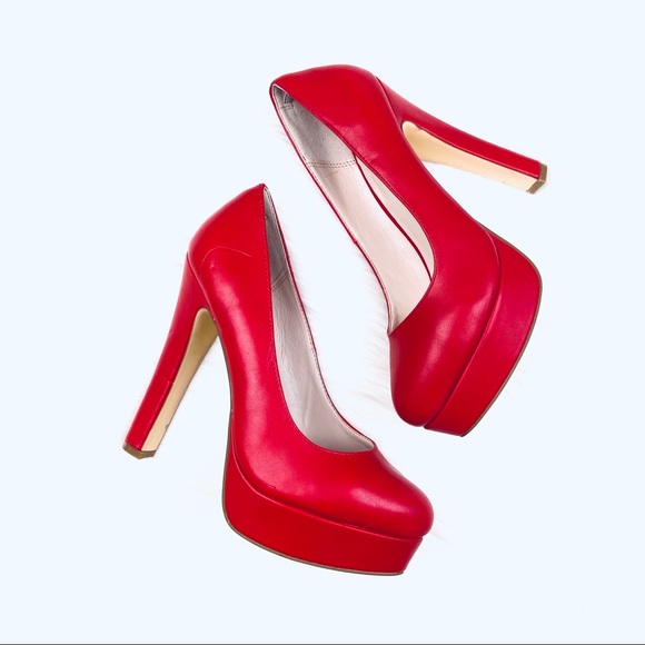 SS Signature Shoes - Red platform pumps 8
